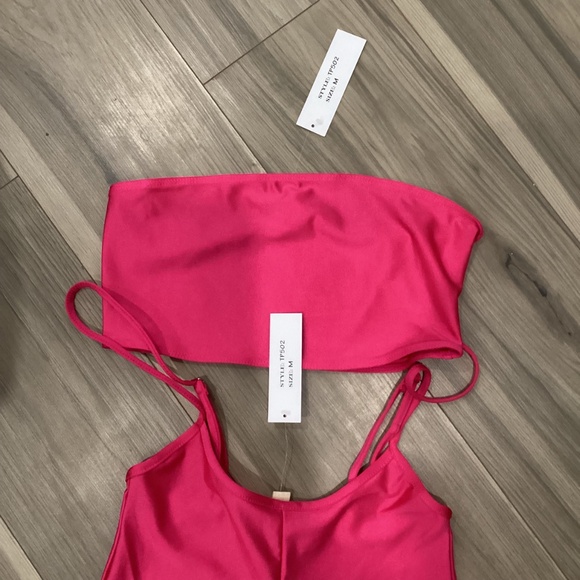 NWT SJL APPAREL pink overall shorts with tube tops - Picture 6 of 12